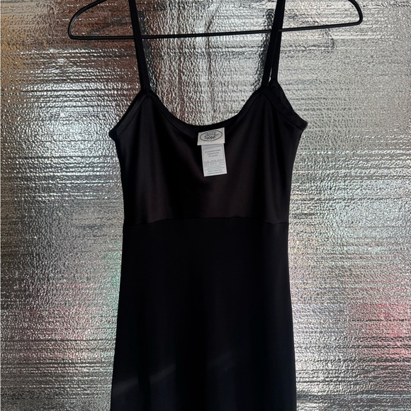 Laura Ashley 90s VTG black satin silky dress .US 4.Full length dress. - Picture 3 of 6